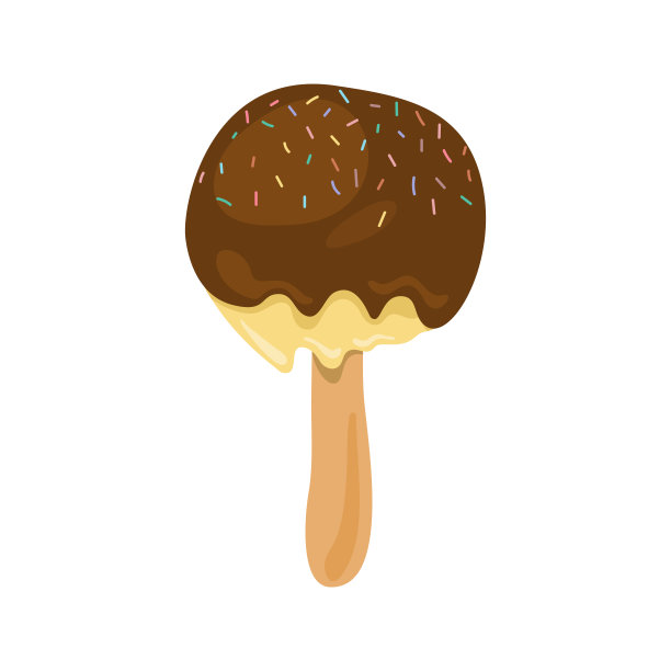 巧克力香蕉冰淇淋彩色棒棒糖平图片下载