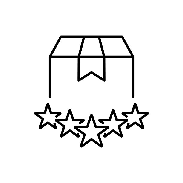 配送线图标五星积极评价。满意客户最高质量航运线性象形图。成功反馈交付大纲图标。可编辑的中风。孤立的矢量图图片下载