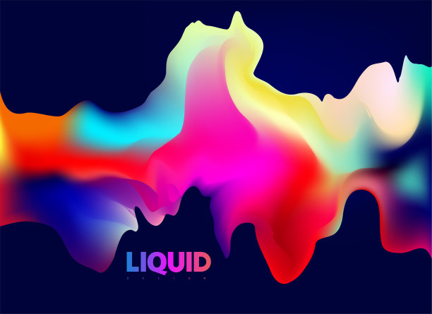 抽象液体全息梯度形状图片下载