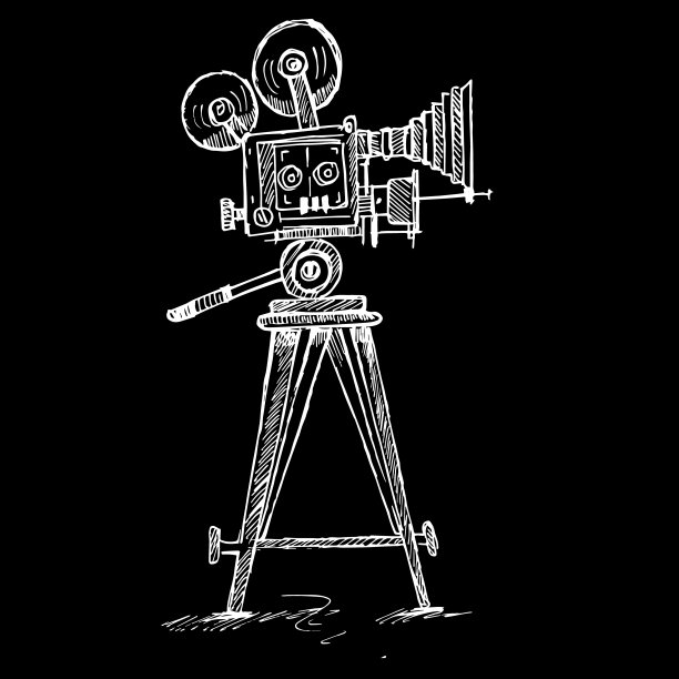 电影相机复古，插图和素描图片下载