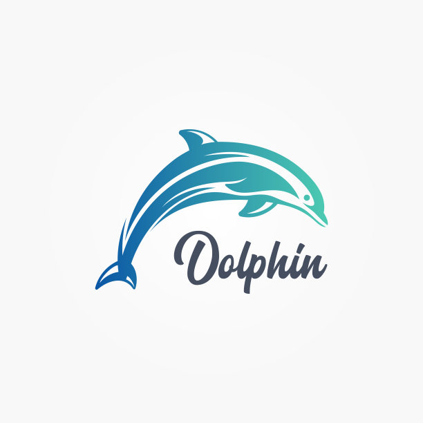 海豚模板设计。海豚跳跃矢量插图。图片下载