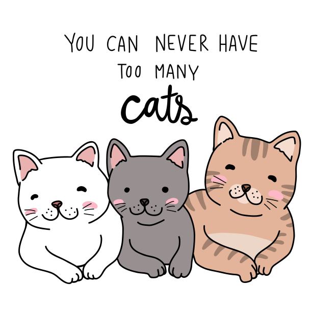 猫永远不嫌多卡通矢量素材图片下载