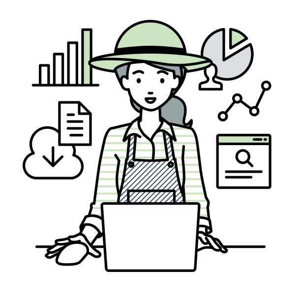 一位农妇在她的办公桌上使用笔记本电脑浏览网站、研究、共享云文件、分析和做报告图片下载