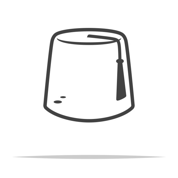 非斯帽子轮廓图标矢量孤立图片下载