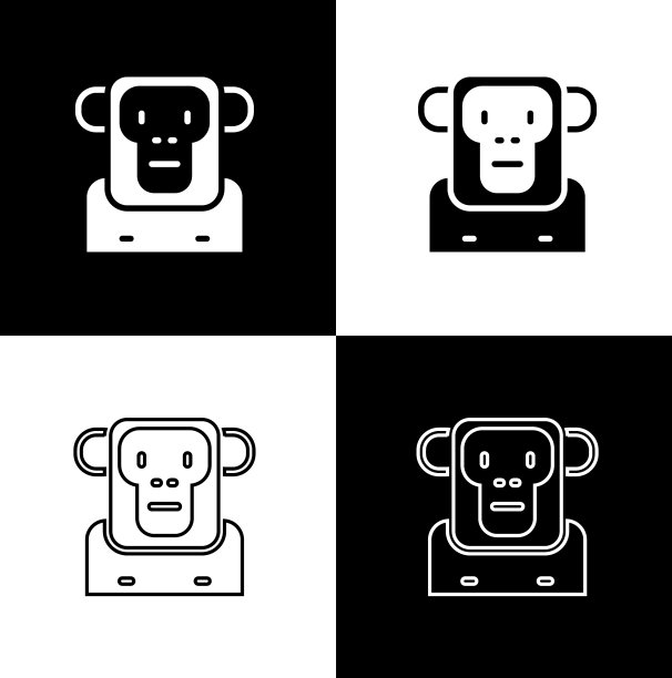 将猴子图标设置为黑白隔离图片下载