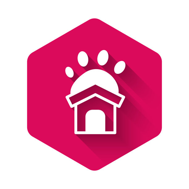 白色动物收容所的房子图标孤立与长图片下载