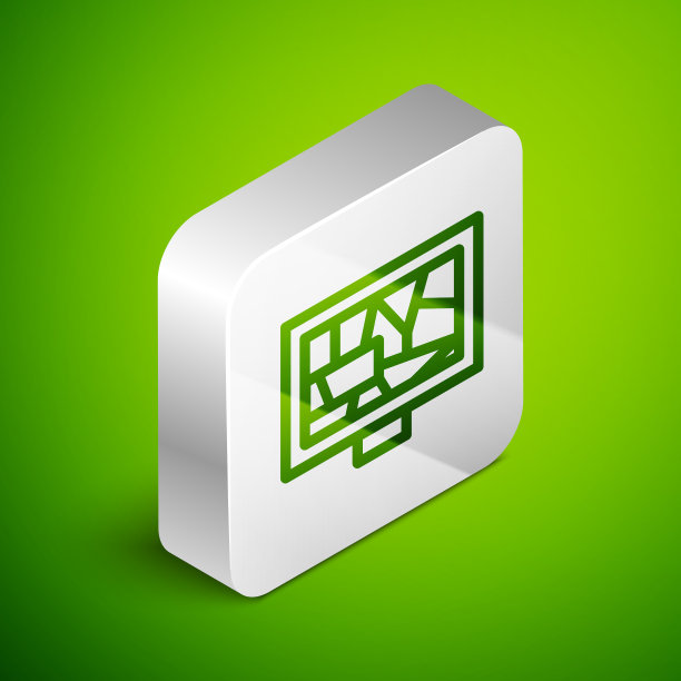 等距线图片艺术图标孤立在绿色图片下载