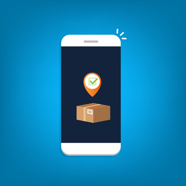 手机发送过程通知。快递，送货上门，非接触式和路边取货。矢量图图片下载