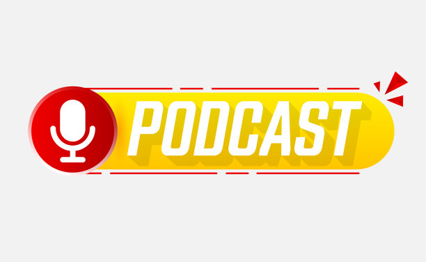 播客。矢量平面插图，图标，标志设计在白色背景图片下载