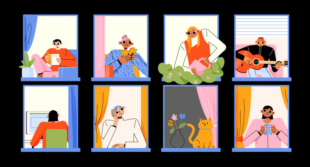 晚上在窗户上的邻居和宠物图片下载