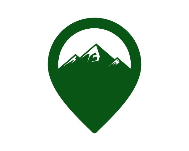 位置别针与山里面图片下载