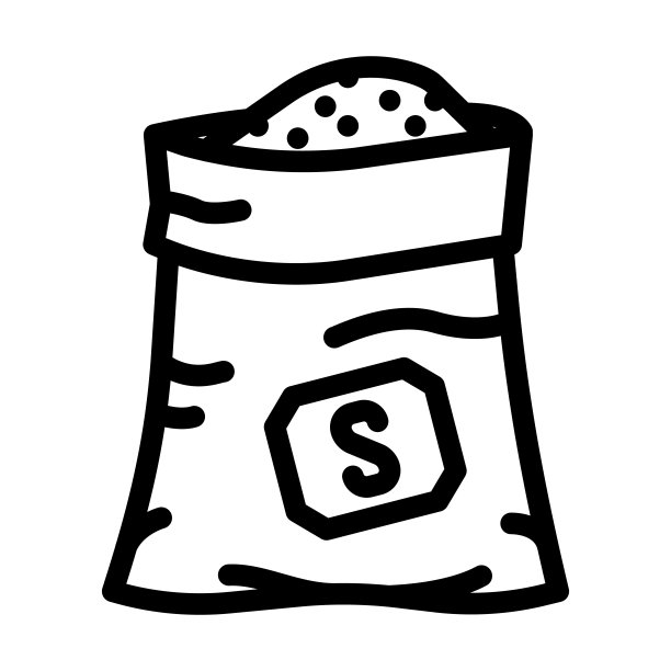 袋盐线图标矢量插图图片下载