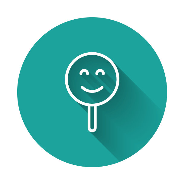 白线微笑的脸图标孤立与长图片下载