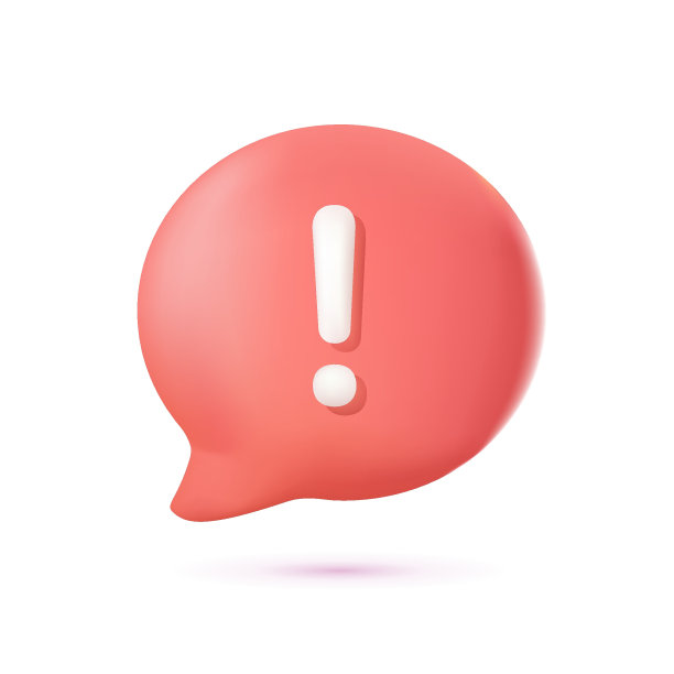 3d注意图标警告标志、错误、风险标志。警告或危险的呼喊。红圈上加白色感叹号图片下载