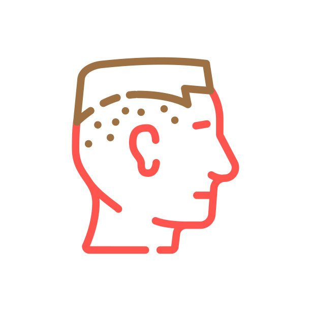 平顶发型男性色彩图标矢量插图图片下载