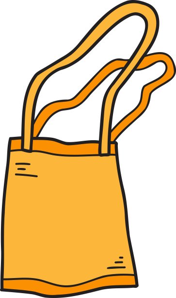 手绘可爱的托特帆布袋插画图片下载