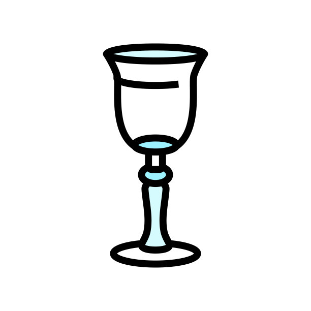 酒吧葡萄酒玻璃颜色图标矢量插图图片下载