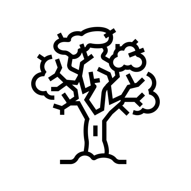 树冬天线图标矢量插图图片下载