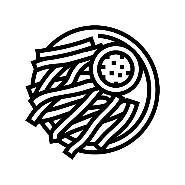 炸薯条甘薯线图标矢量插图图片下载