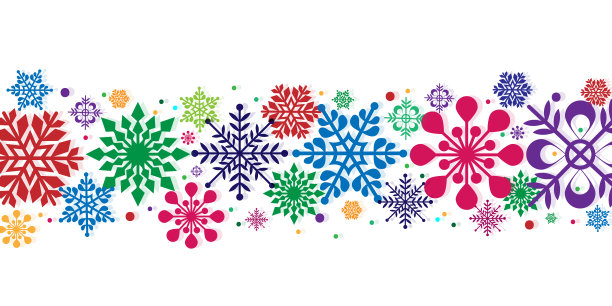 彩色的圣诞雪花背景。无缝模式图片下载