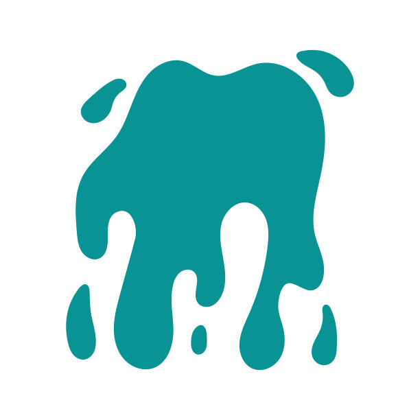 向量油漆飞溅。绿松石融化滴。抽象的卡通液体。图片下载