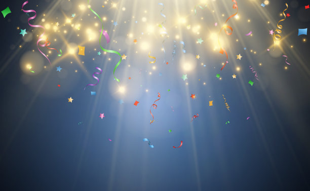 背景上掉落的五彩纸屑的插图。图片下载