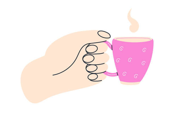 五颜六色的手捧着杯子不同的手势图片下载