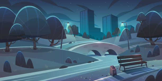 晚上的公园图片下载