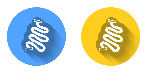 白色赛道图标与长阴影隔离图片下载