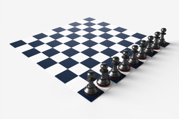 白色背景上的棋子特写。3 d渲染图图片下载