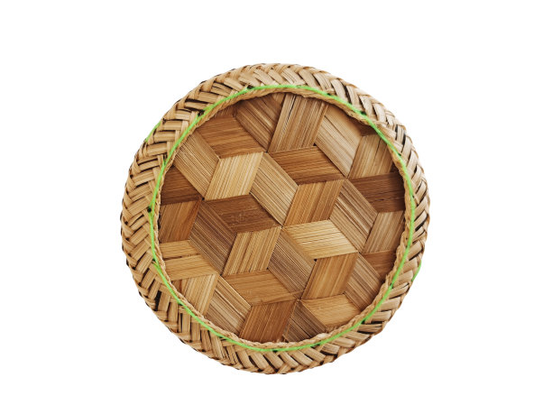 竹木传统风格的盒子，泰国糯米白底图片下载