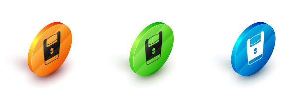 男士等距电动剃须刀刀片图标图片下载