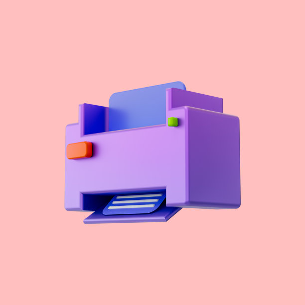 纸张打印机图标3d渲染概念的数据文档文件打印和图片下载