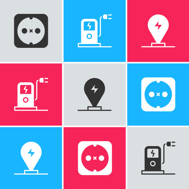 设置汽车插座和充电站图片下载