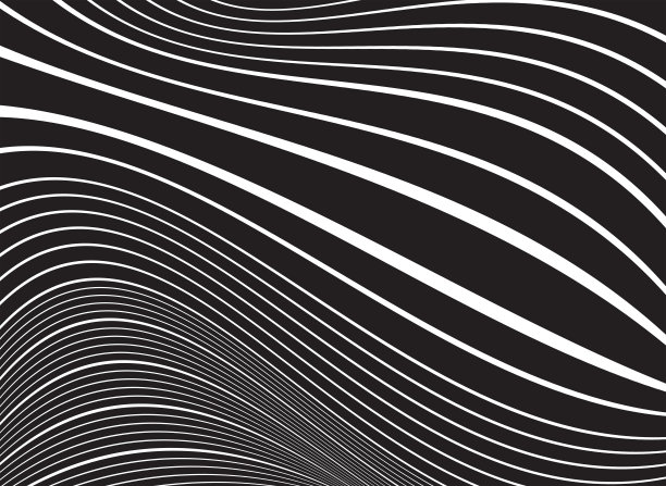 抽象的几何图形，黑色背景上的波浪。图片下载