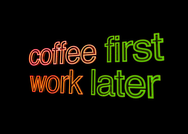 霓虹灯文字咖啡图片下载