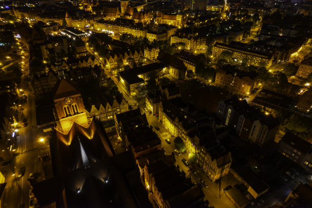 格达约斯克古城夜景(鸟瞰图)图片下载