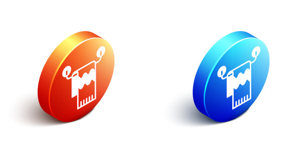 等距毛巾在衣架图标隔离在白色图片下载