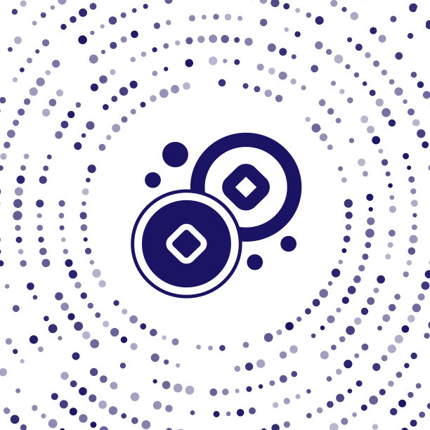 蓝色的中国人民币货币符号图标孤立上图片下载