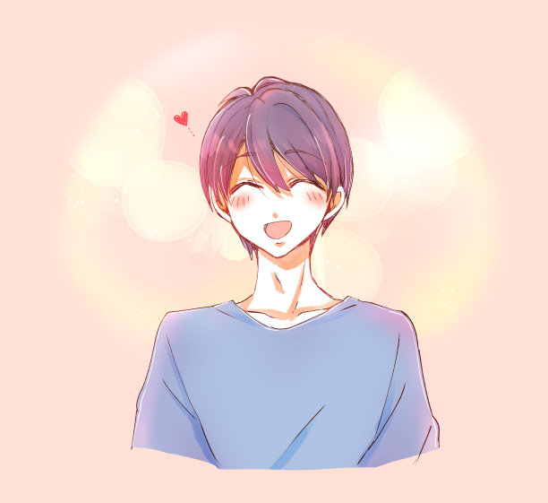 可爱微笑男人插画图片下载