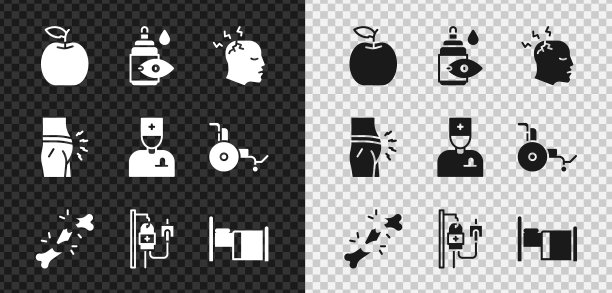 装苹果滴眼液的男人头痛图片下载