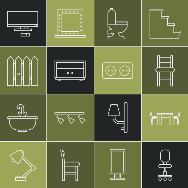 设线办公椅木桌与椅子图片下载