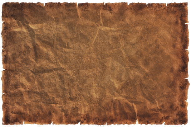 旧羊皮纸，旧的，陈年的或质地孤立的白色背景图片下载