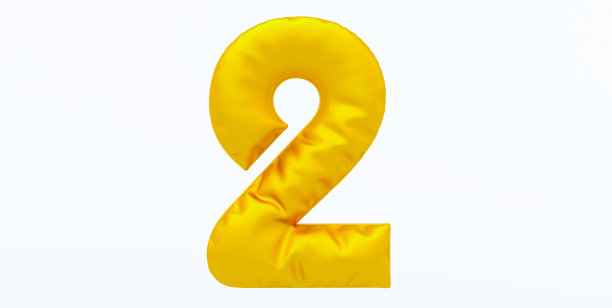 金色数字气球2，二号的形式是金色气球。图片下载
