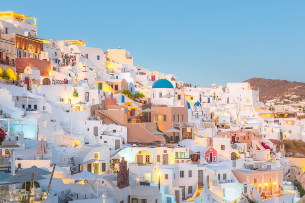 圣托里尼岛的伊亚蓝色时刻图片下载