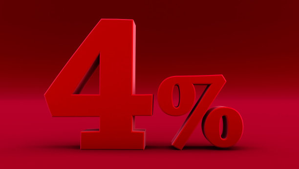 红色底色4%，打折4%。图片下载