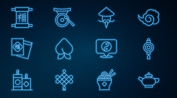 套线中国茶道纸灯笼图片下载