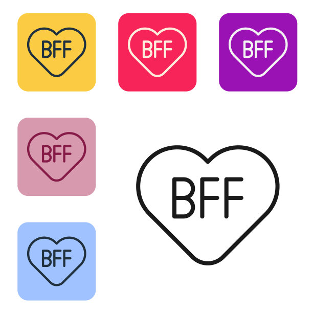 黑线永远的好朋友或最好的朋友图标图片下载