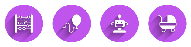 珠算气球机器人玩具和婴儿车图片下载