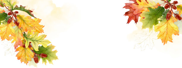 水彩秋季抽象背景与季节性的树叶图片下载